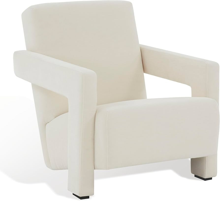 SAFAVIEH Couture Collection Taylor Modern Ivory Velvet Upholstered Accent Chair (Fully Assembled) | Amazon (US)