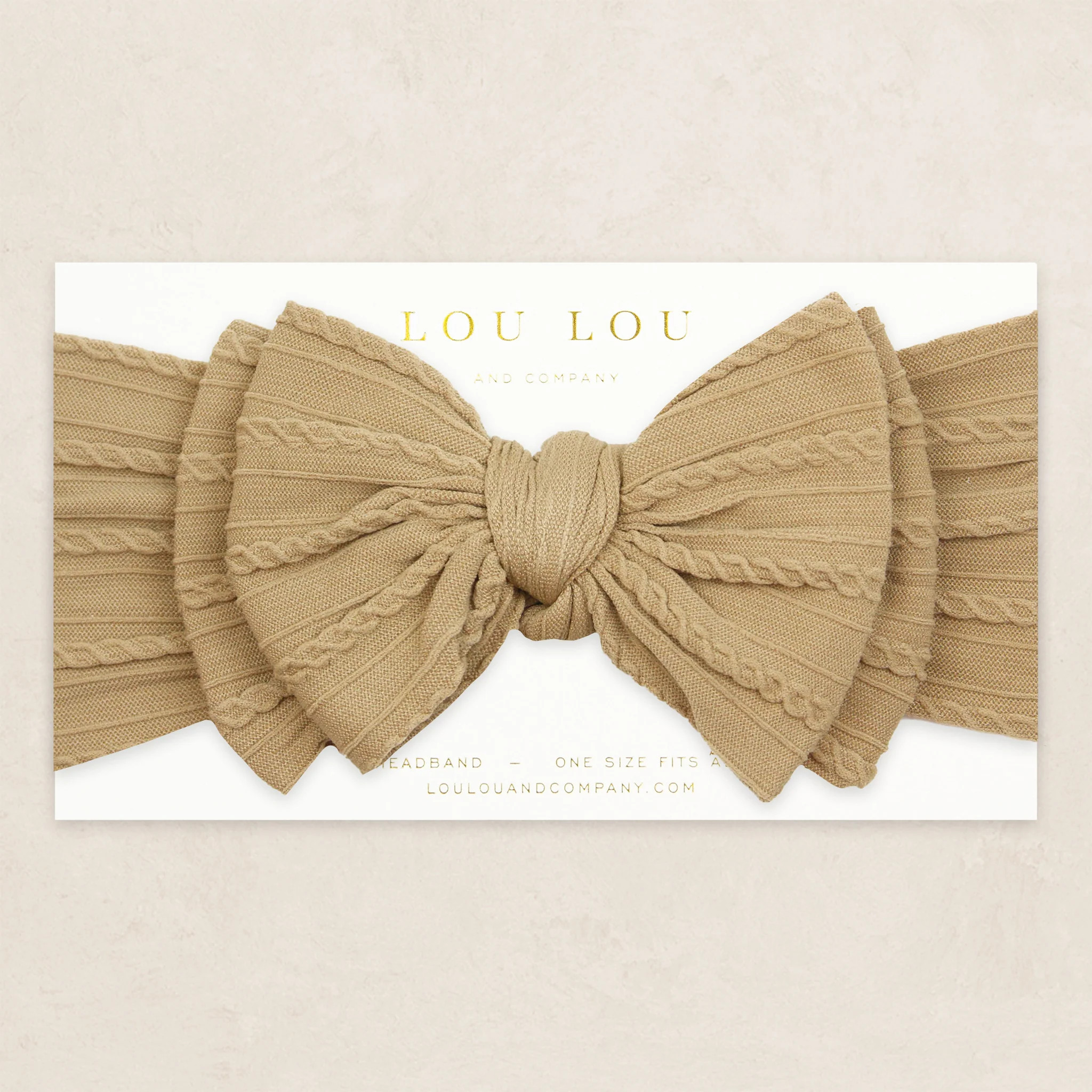 Cable Knit Headband - Tan | Lou Lou & Company