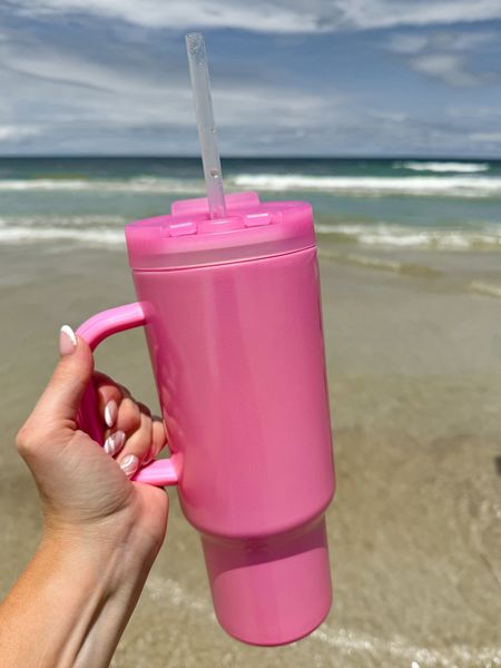 Absolutely love this new Walmart cup! Got it just in time for our beach trip. It is a pretty pink iridescent. Great quality 🙂

Insulated cup. Tumbler with handle. LTK under 50. Walmart find. 