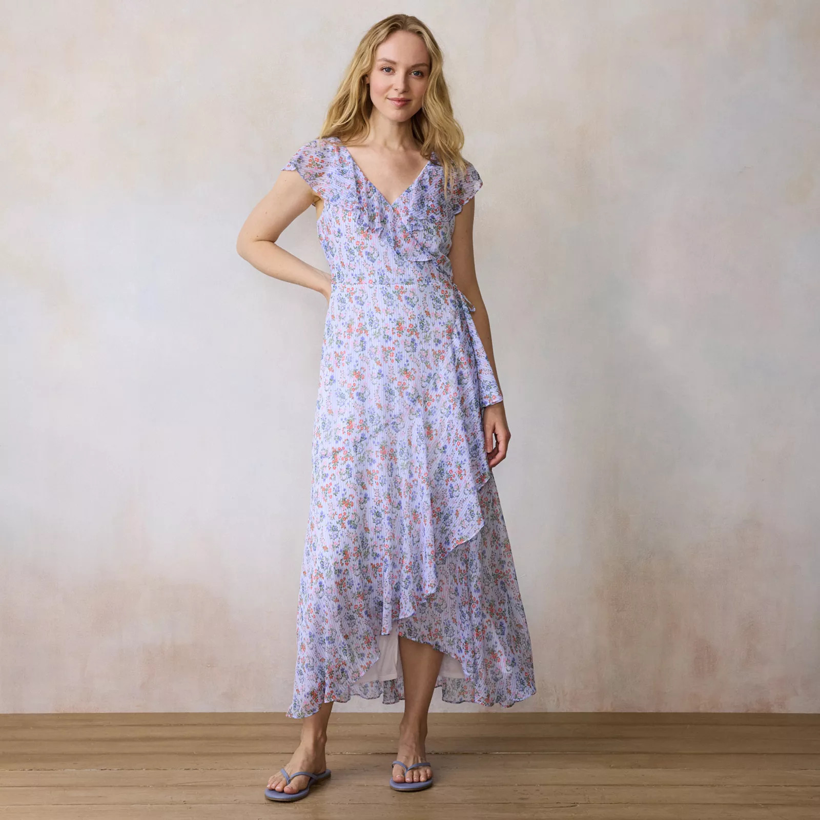 Women's LC Lauren Conrad Ruffle Wrap Maxi Dress | Kohl's