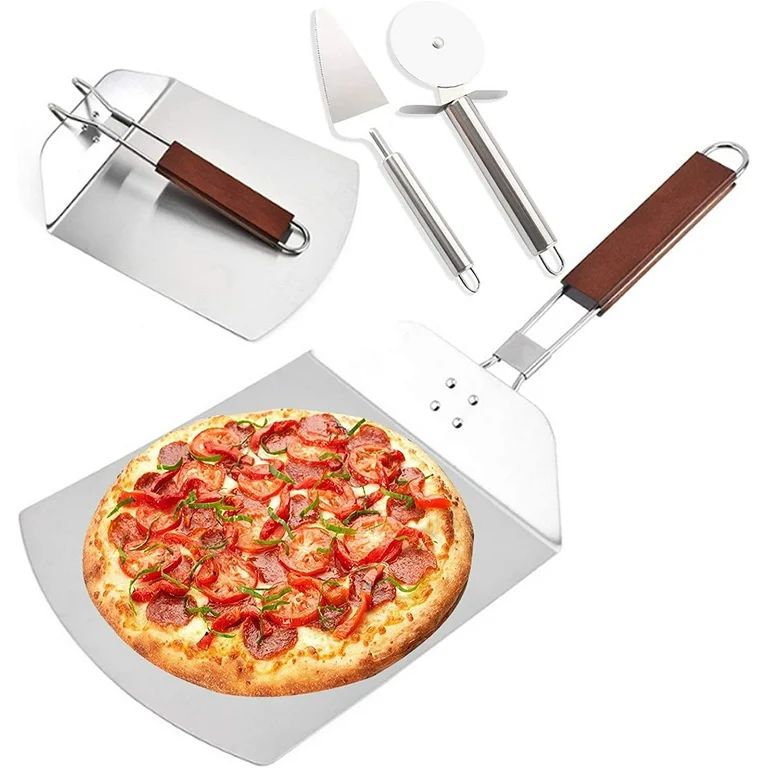 Pizza Peel, Stainless Steel Pizza Turning Peel Metal Pizza Paddle with Foldable Handle, 10 Inch L... | Walmart (US)