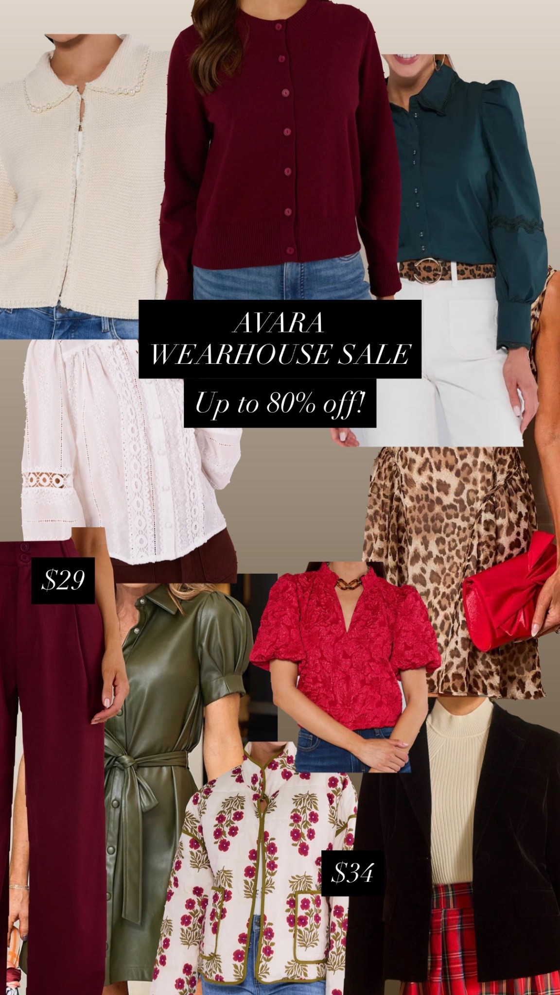 Avara Wearhouse sale is live! Discounts are up to 80% off! Sizing going quickly. 

#LTKSaleAlert #LTKOver40 #LTKootd