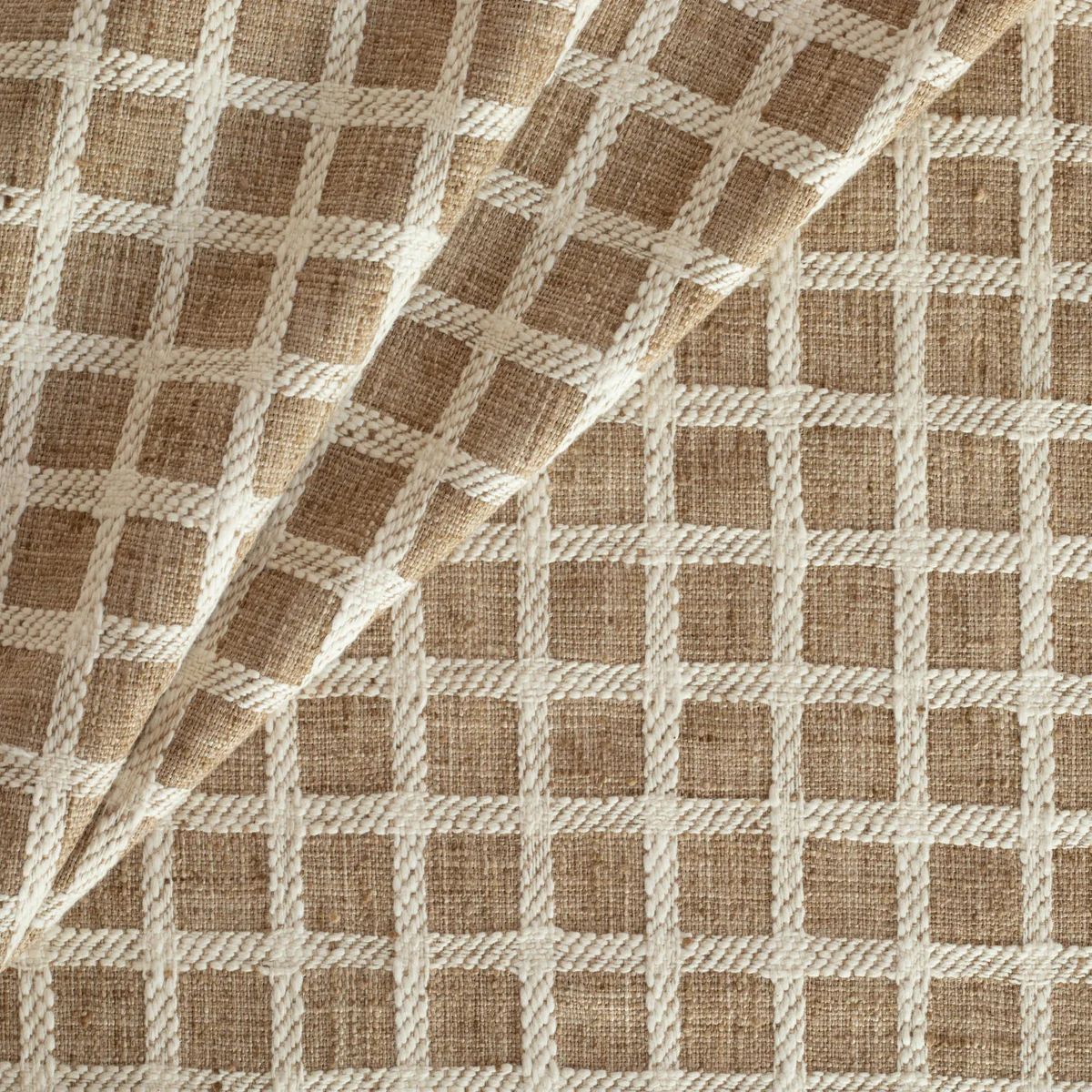 Glendon Check Fabric, Burlap | Tonic Living