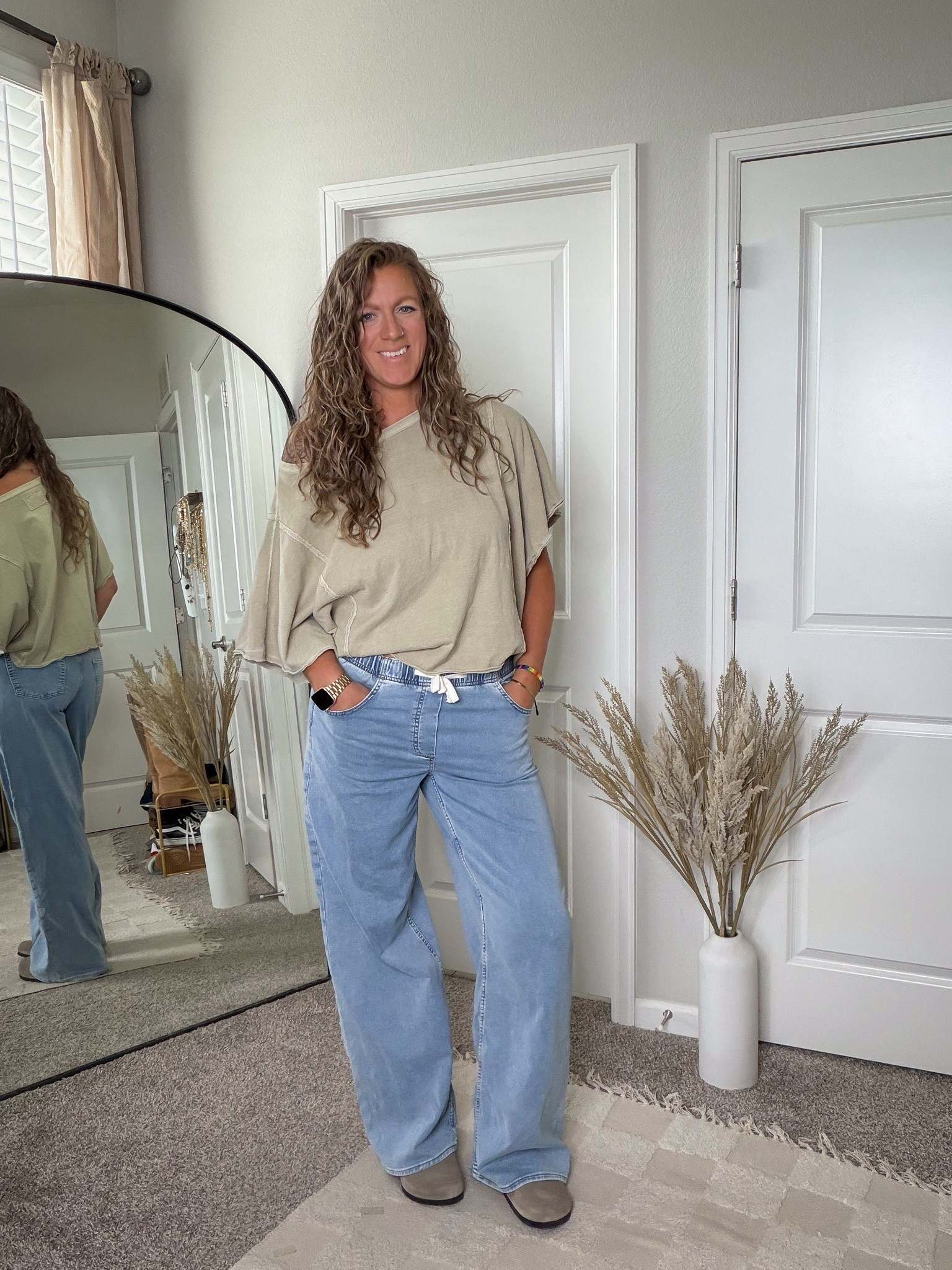 Large tee, medium tall jeans (feels like wearing pjs!) 30% off! Ends tonight! 
11 shoes

#LTKTall #LTKOver40