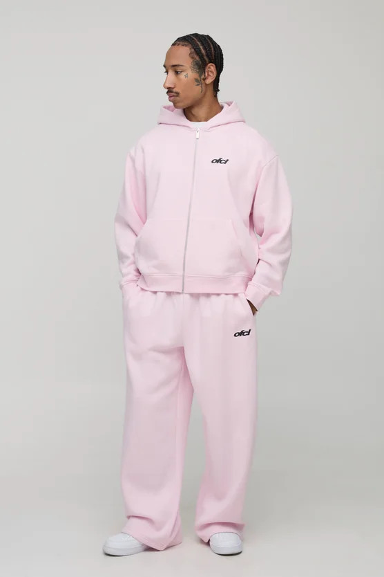Oversized Boxy Pastel Man Zip Through Hoodie | boohooMAN (DE, IE & UK)