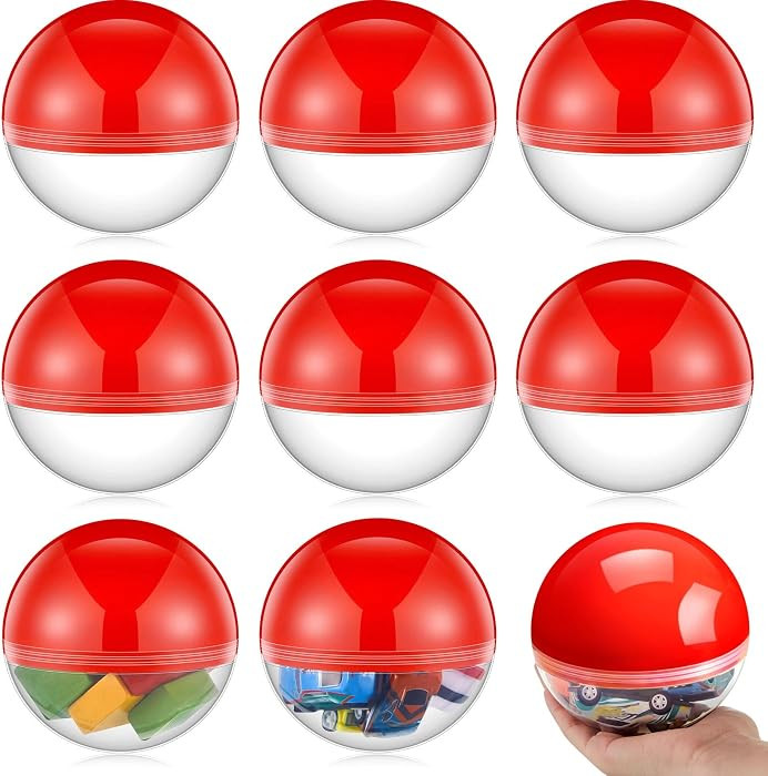 24 Pcs Cartoon Ball Animation Empty Round Capsule Vending Machine Capsules with Clear Top Adult B... | Amazon (US)