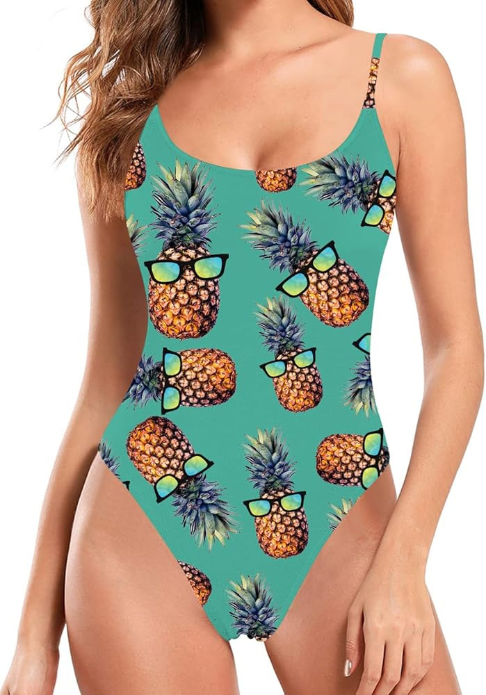 RAISEVERN Women's One Piece Funny Swimsuits Adjustable 3D Print Bathing Suit Graphic Swimwear | Amazon (US)
