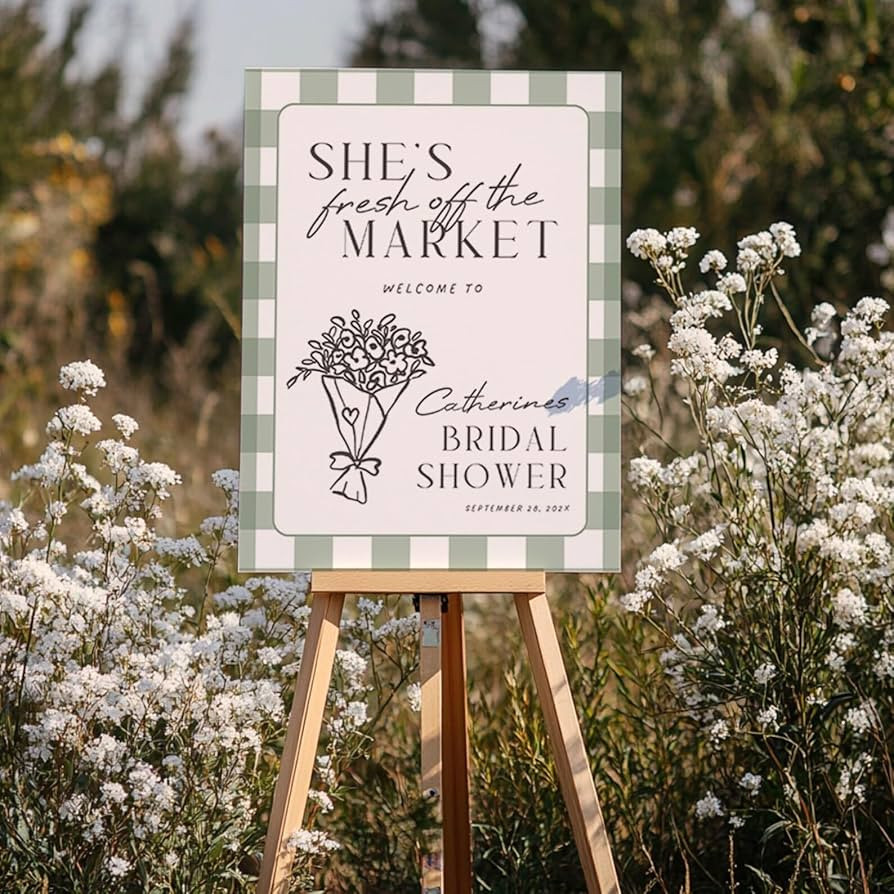 She's Fresh Off The Farmer's Market Bridal Shower Canvas, Fresh Off The Market Bridal Shower Welc... | Amazon (US)