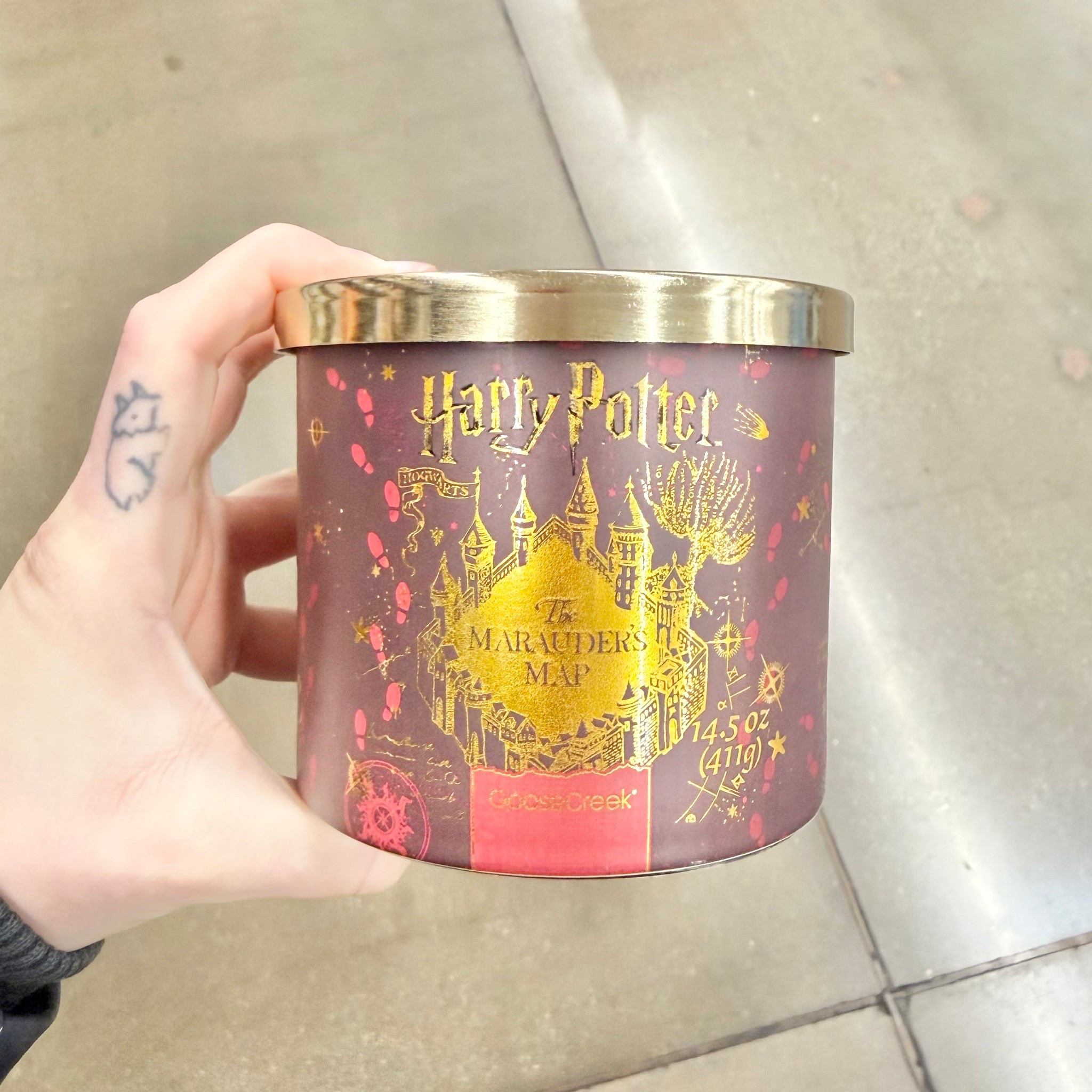 @walmart 
Goose Creek Harry Potter Marauder's Map 3-wick Ancient Paper, Weathered Wood, Tobacco Leaf & Golden Amber Scented Jar Candle, 14.5oz
$13.22

#LTKFindsUnder50 #LTKHome