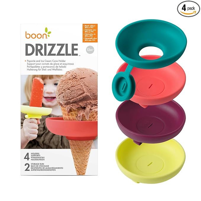 Boon Drizzle Ice Pop Holders for Kids - Includes 2 On-The-Go Travel Cases - Catches Drips Before ... | Amazon (US)
