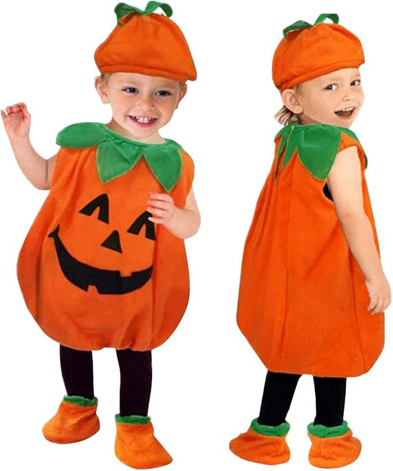 JIFRE Cute Children Halloween Pumpkin Costume for Kids, Toddler Infant Baby Halloween Costume Out... | Amazon (US)