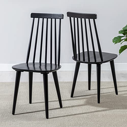 DUHOME Dining Chairs Set of 2 Wood Dining Room Chair Black Spindle Side Kitchen Room Country Farmhouse Chairs Black | Amazon (US)