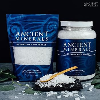 Ancient Minerals Magnesium Bath Flakes - Bathing Alternative to Epsom Salt - Soak in Natural Salt... | Amazon (US)