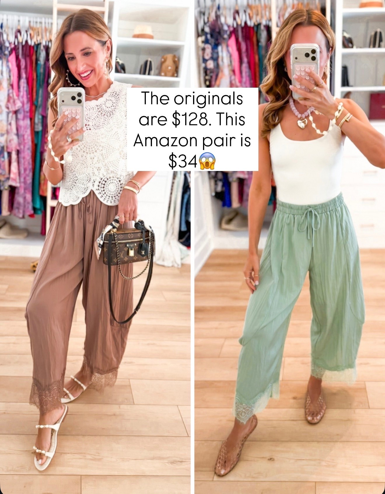 These Amazon crop lace pants are my current favorite item in my closet! These are so lightweight and breezy and look way more expensive than they are! Wearing XS with stretchy and elastic waist. Summer outfits. Summer style. Teacher outfits. Elevated casual outfits.

#LTKootd #LTKgrwm #LTKPetite