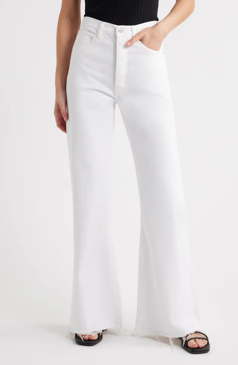 The Lax Frayed High Waist Flare Jeans | Nordstrom