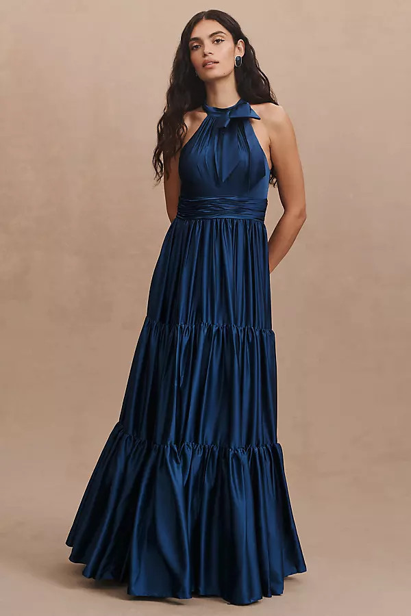 Tiered Ruffle Halter Gown | Anthropologie (US)