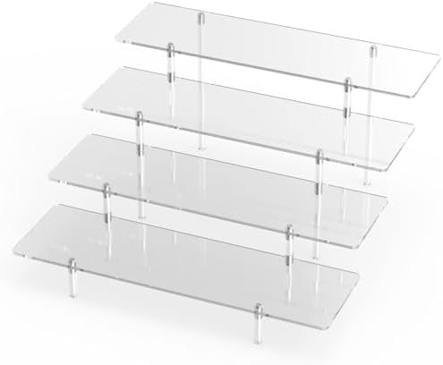 Acrylic Display Riser Stand Shelf Clear 4 Tier Cupcake Stand Perfume Display Holder Figures Deskt... | Amazon (US)