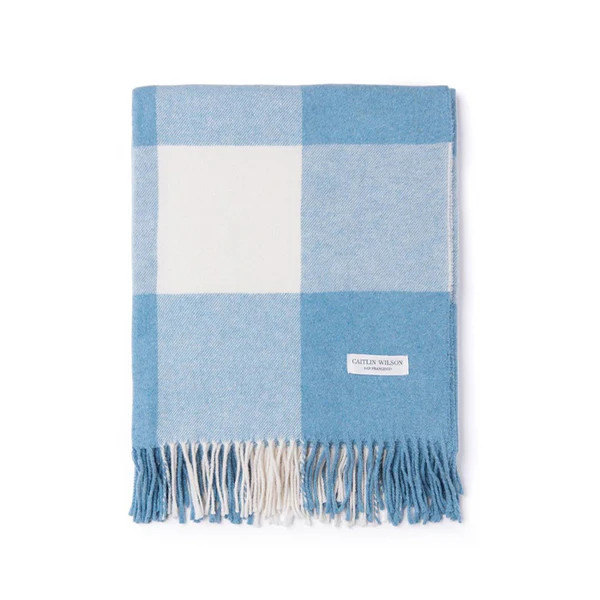 Grande Check Throw in Azure | Caitlin Wilson Design