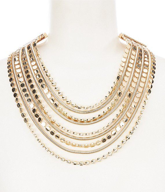 x Brooke Webb of KBStyled Lauren Layered Chain Statement Necklace | Dillard's