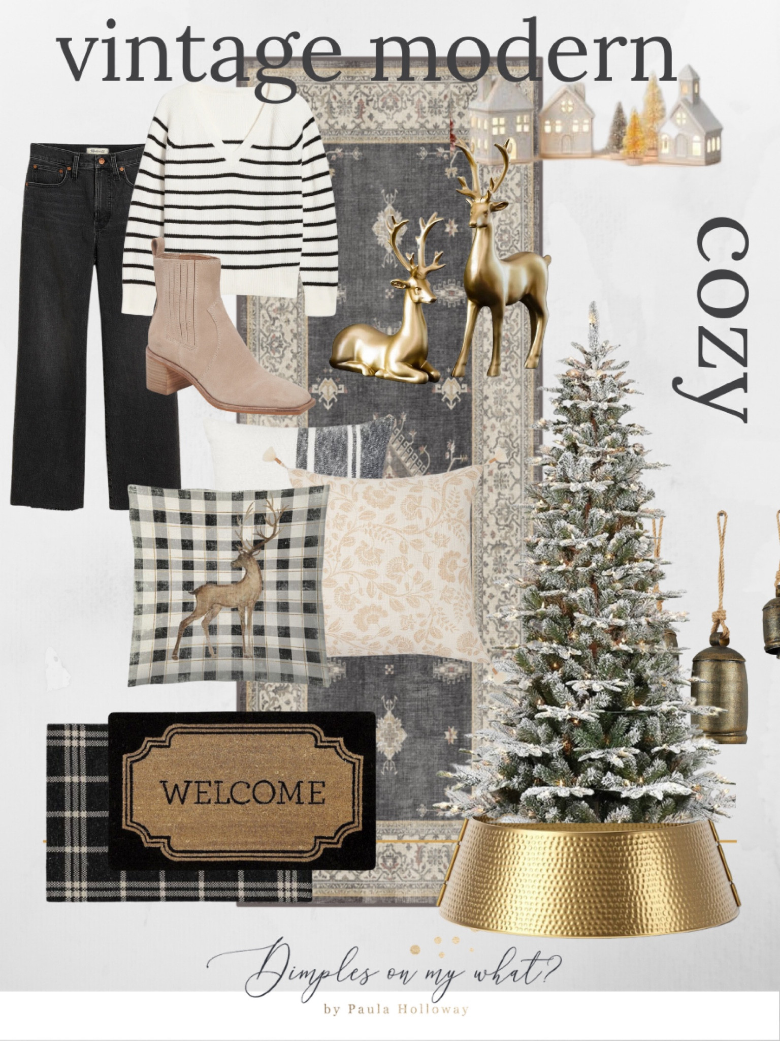 Vintage Modern farmhouse style. Casual fashion and black vintage holiday home decor. 

Wear size 16 in denim. 

#ruggable #vintagemodernchristmasdecor Sale

#LTKSeasonal #LTKHoliday #LTKHolidaySale