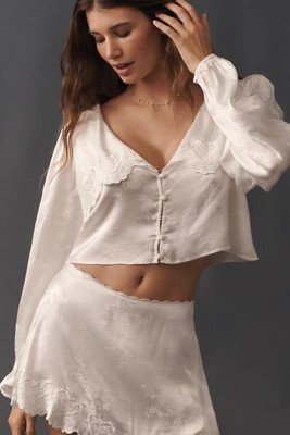 For Love & Lemons Locked Hearts Long-Sleeve Top | Anthropologie (US)