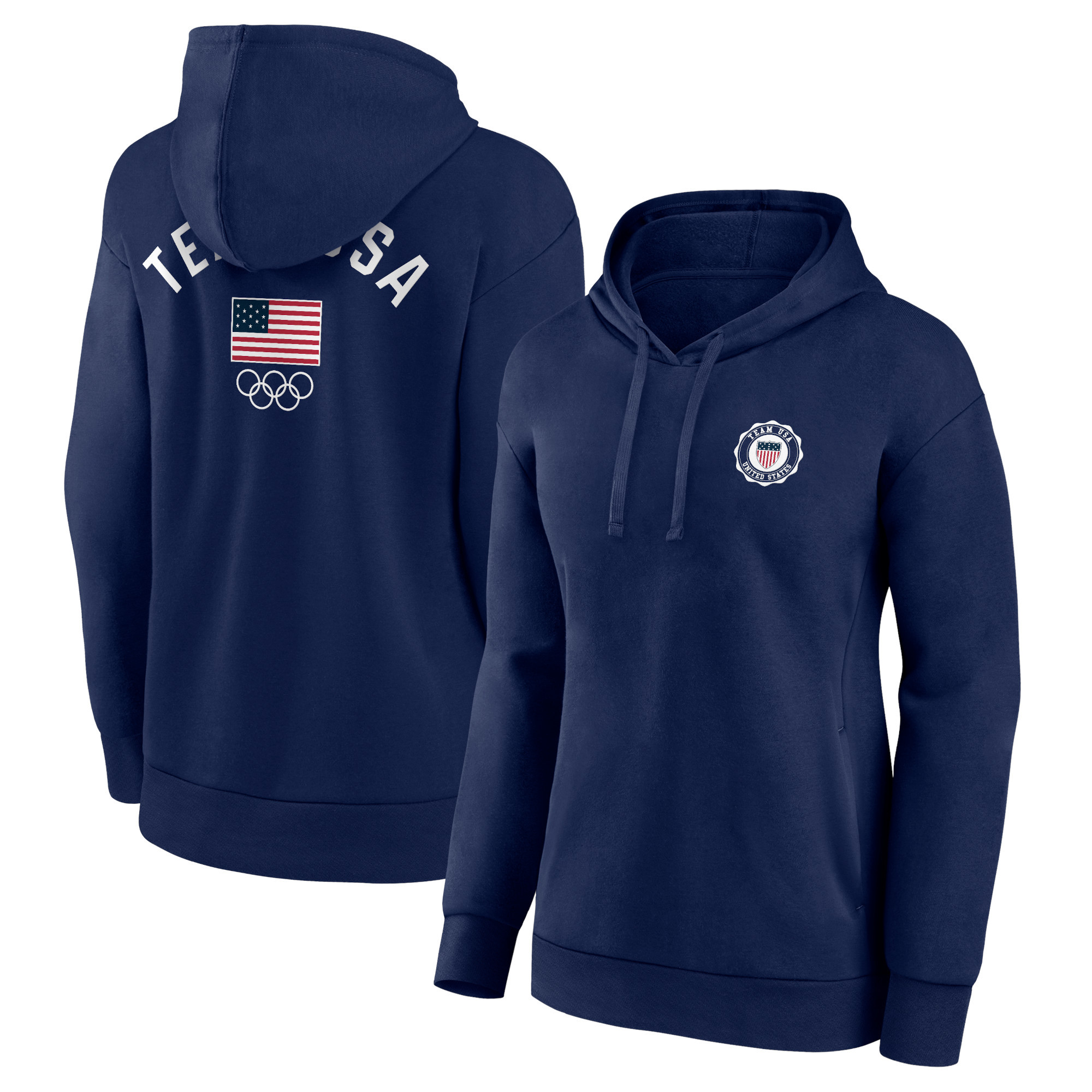 Women's Fanatics Navy Team USA Arched Insignia Pullover Hoodie | Fanatics