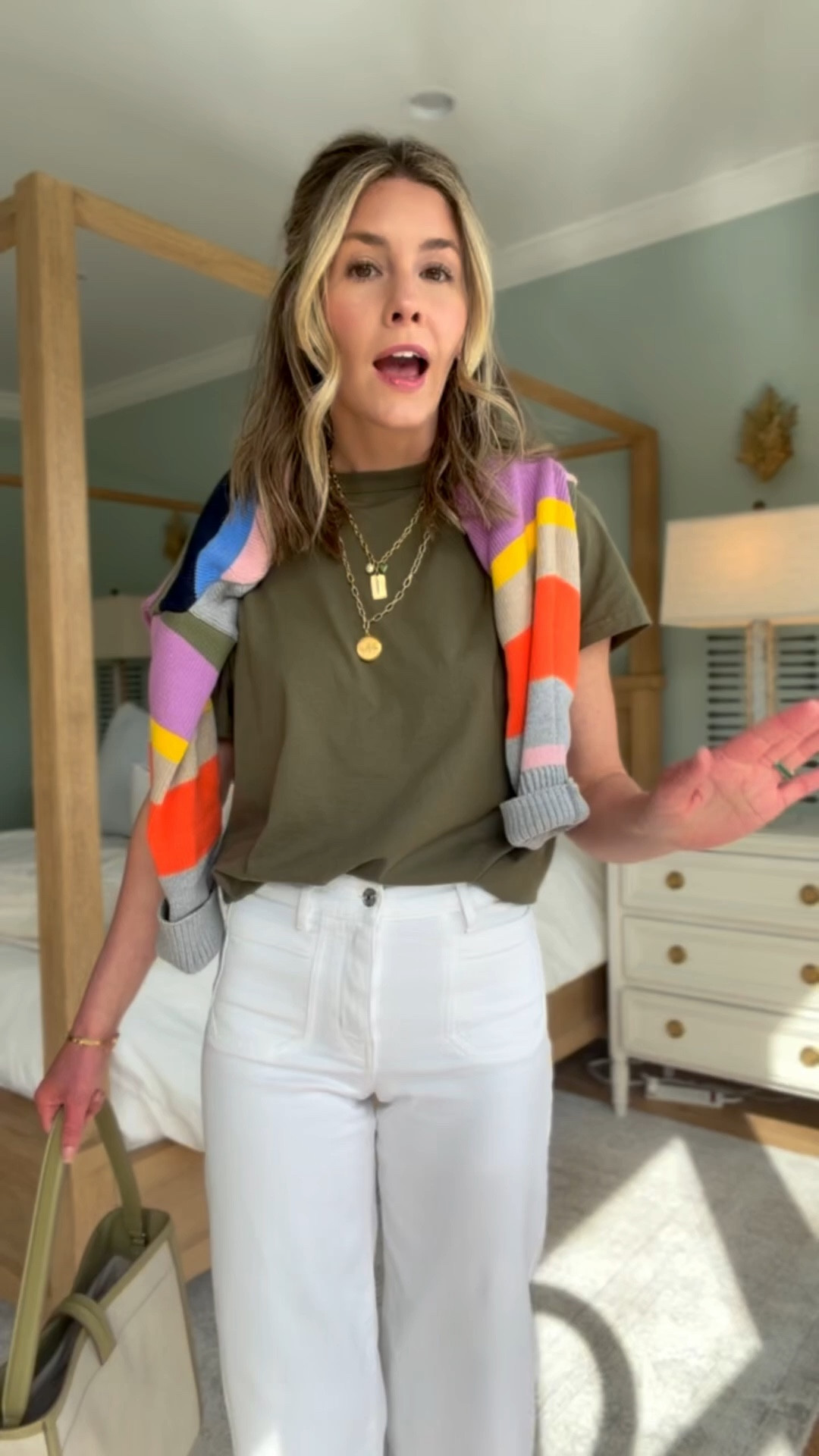 an easy spring outfit formula 💫 a great pair of denim, a perfectly broken-in tee, and a lightweight sweater to throw on when you need it. these are the pieces I reach for on repeat… the kind you end up grabbing in multiple colors because the fit is just that good. everything feels easy, wearable, and pulled together without trying too hard. finished it off with a few everyday accessories that elevate the whole look just enough.

#LTKootd #LTKSeasonal