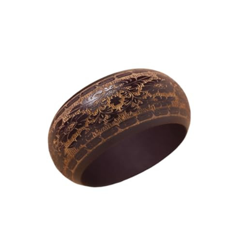 Caiyao Boho Wooden Bracelet Multi-Colored Wide Chunky Bangle Bohemian Jewelry Wood Wristband for Women-Red Flower Patienting | Amazon (US)