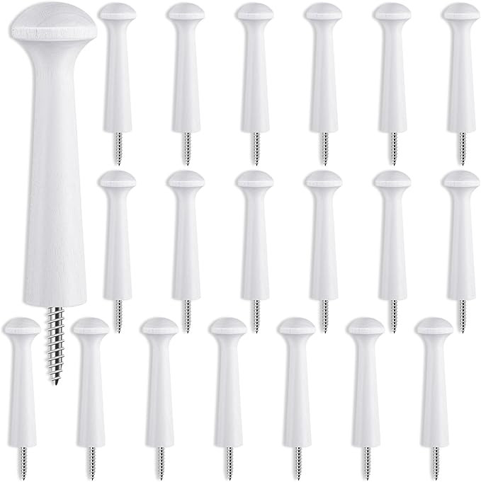 20 Pieces Wooden Shaker Peg Screw-on Pegs 3.62 Inch Long Unfinished Wood Shaker Racks for Hanging... | Amazon (US)