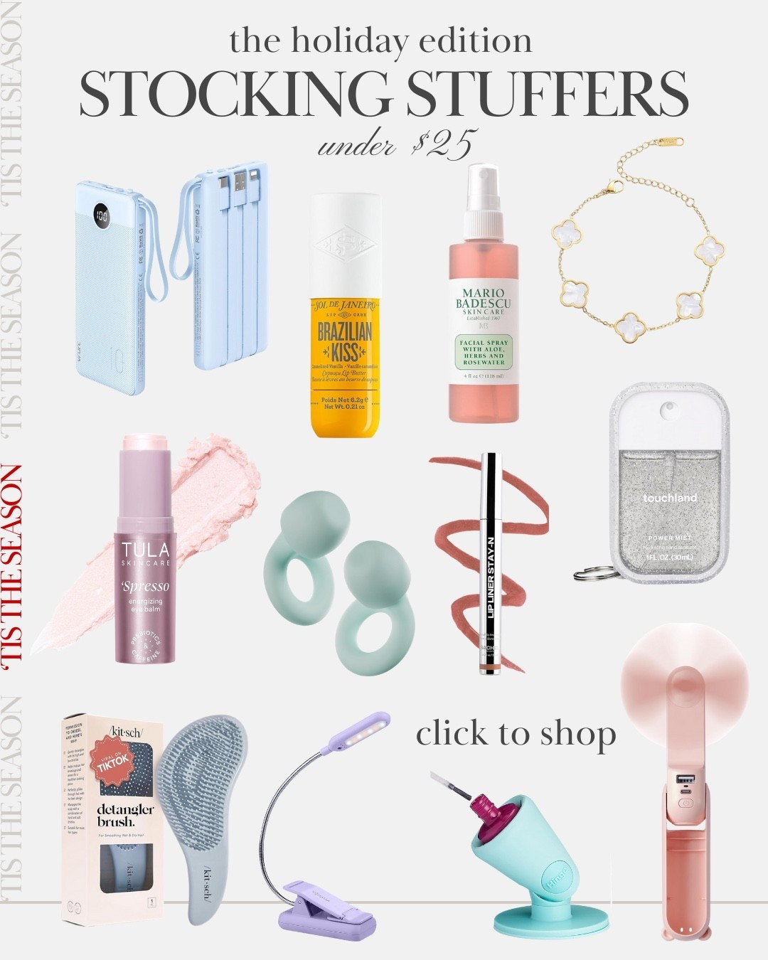 Holiday Edition Stocking Stuffers Under $25 🎄🎁

Budget-friendly gifting made cute ✨🎄 These stocking stuffers prove you don’t have to spend big to make someone smile.

#stockingstuffers #holidaygiftsunder25 #budgetfriendlygifts #giftideas2025 #christmasshopping #ltkholidaygifts #smallgiftsbigimpact #festivefinds

#LTKHoliday #LTKBeauty #LTKGiftGuide