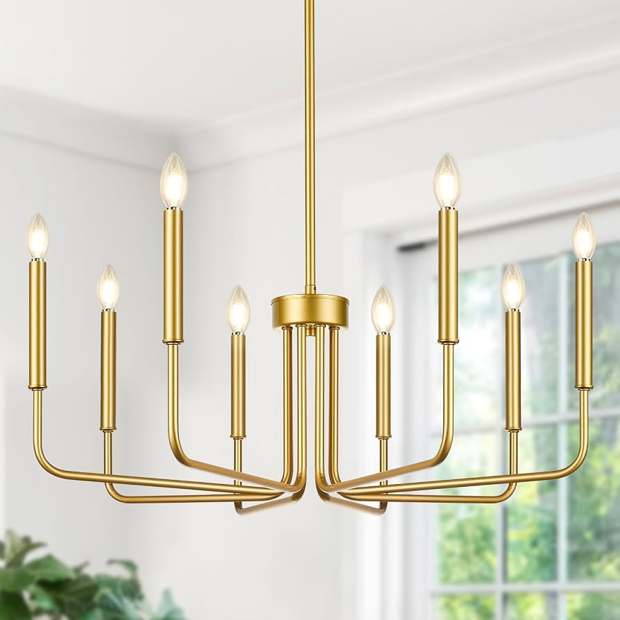 Lynnoland 8-Light Farmhouse Chandelier for Dining Room Lighting Fixtures Hanging, Gold Dining Lig... | Amazon (US)
