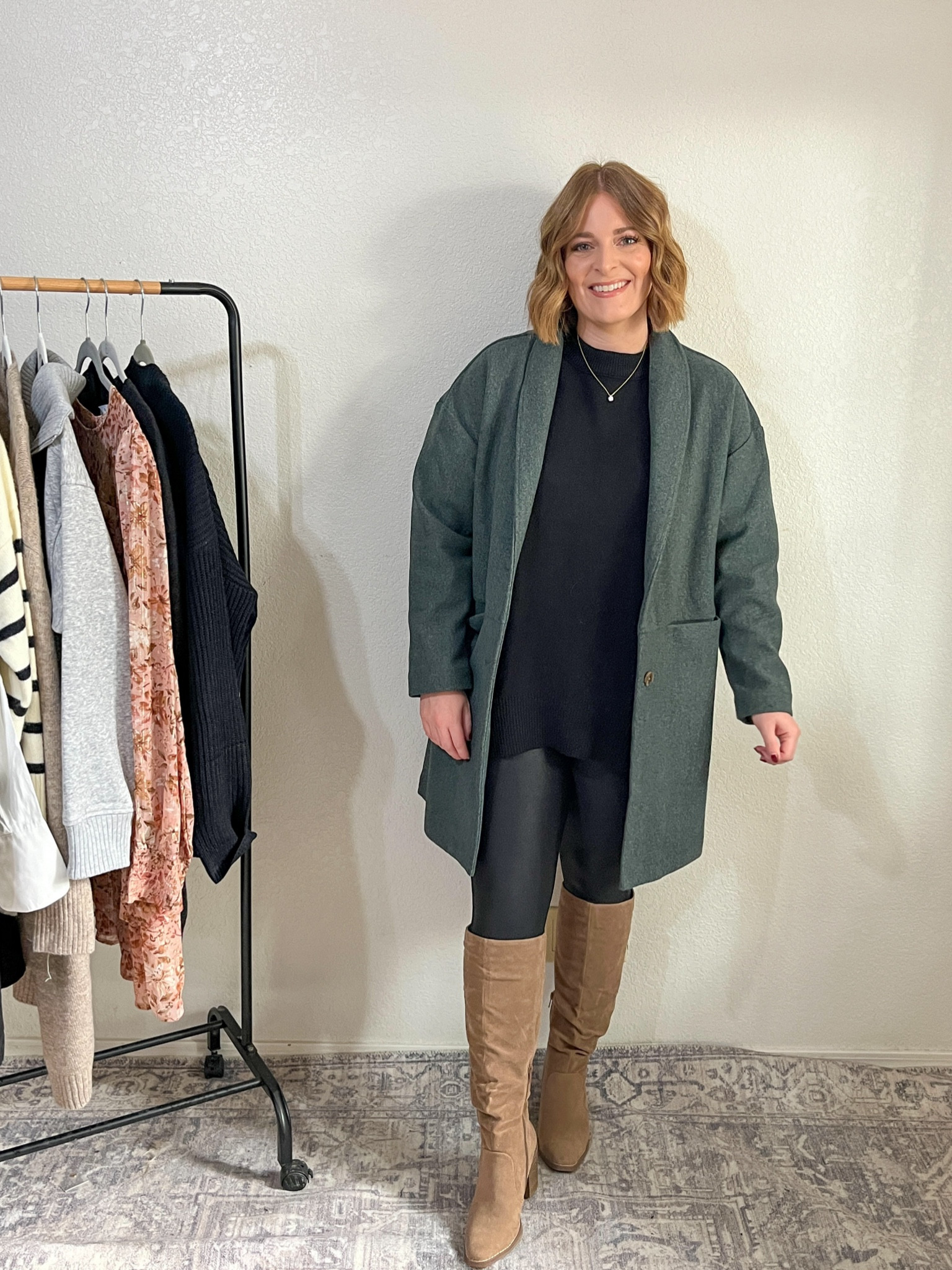 One base 5 ways// styled with coat and tall boots

Sweater L
Leggings L
Coat M
Boots size up 1/2 size 

#LTKsalealert #LTKmidsize #LTKstyletip