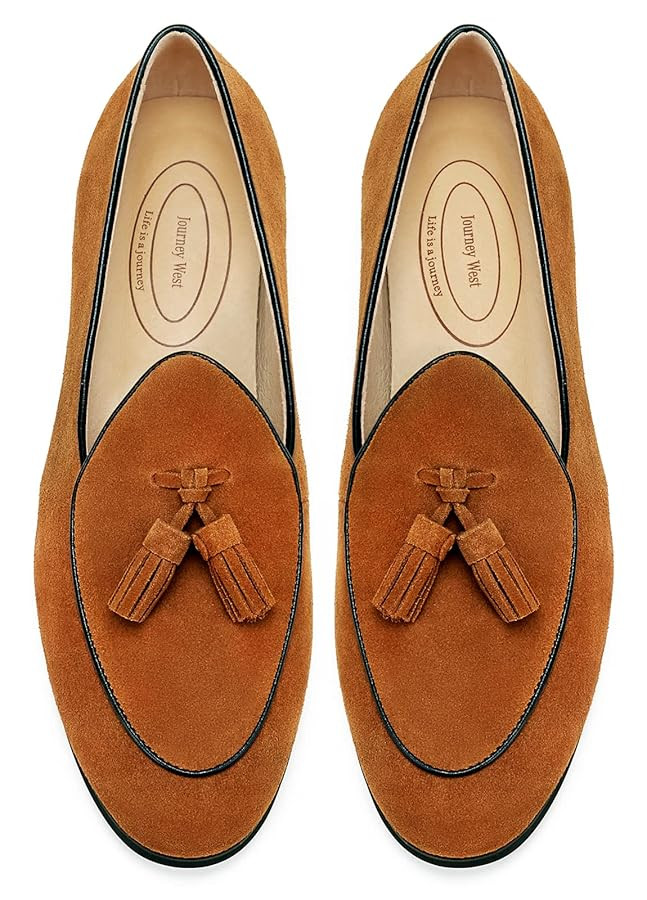 Journey West Men's Vintage Loafers for Men Belgian Loafers Slip-on Loafer Penny Loafer Casual Loa... | Amazon (US)