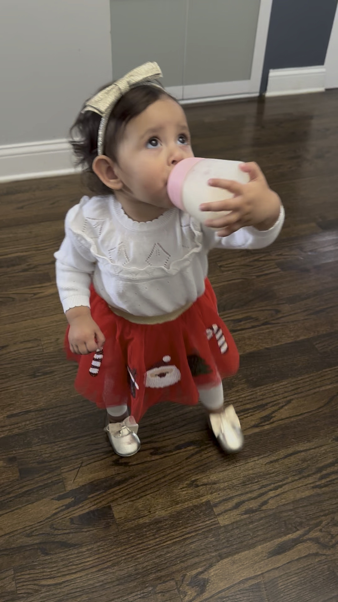 Red sequin Christmas tutu, Santa and reindeer, gold shoes and headband, baby outfit, Jaclin Natale 



#LTKHoliday #LTKfamily #LTKbaby