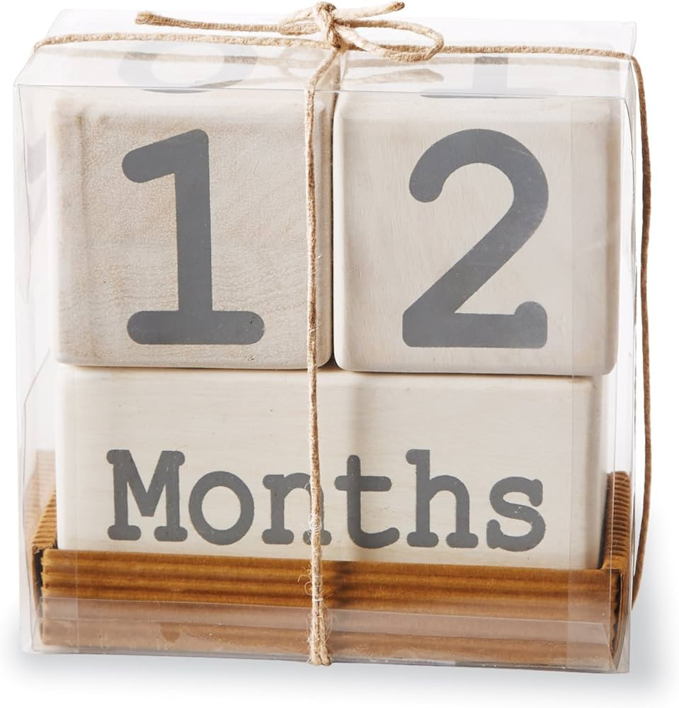 Mud Pie Milestone Blocks, White/Blue | Amazon (US)