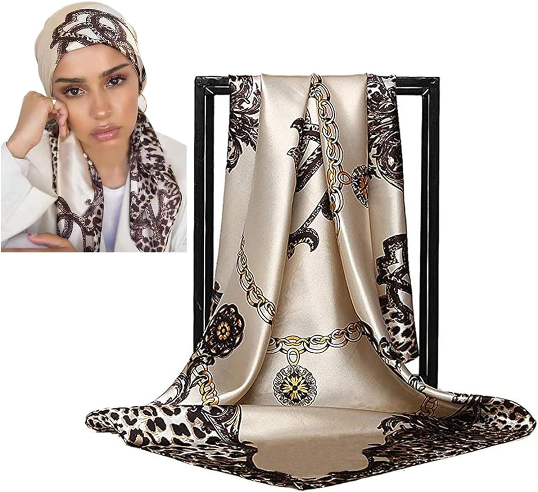 Silk Like Scarf Neck Scarves Women’s Large Square Satin Hair Scarf 35 x 35 inches | Amazon (US)
