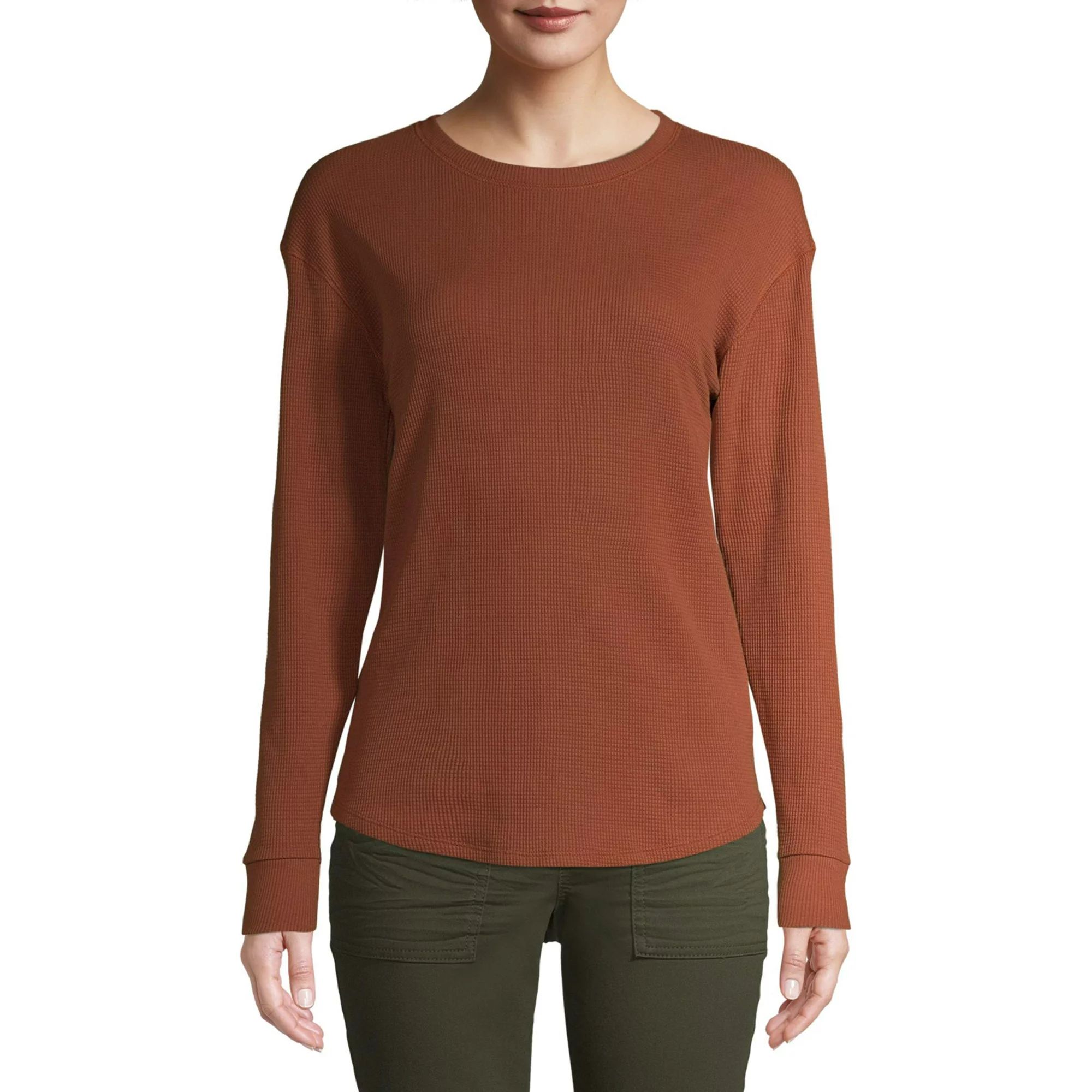 Time and Tru Women's Long Sleeve Thermal T-Shirt | Walmart (US)