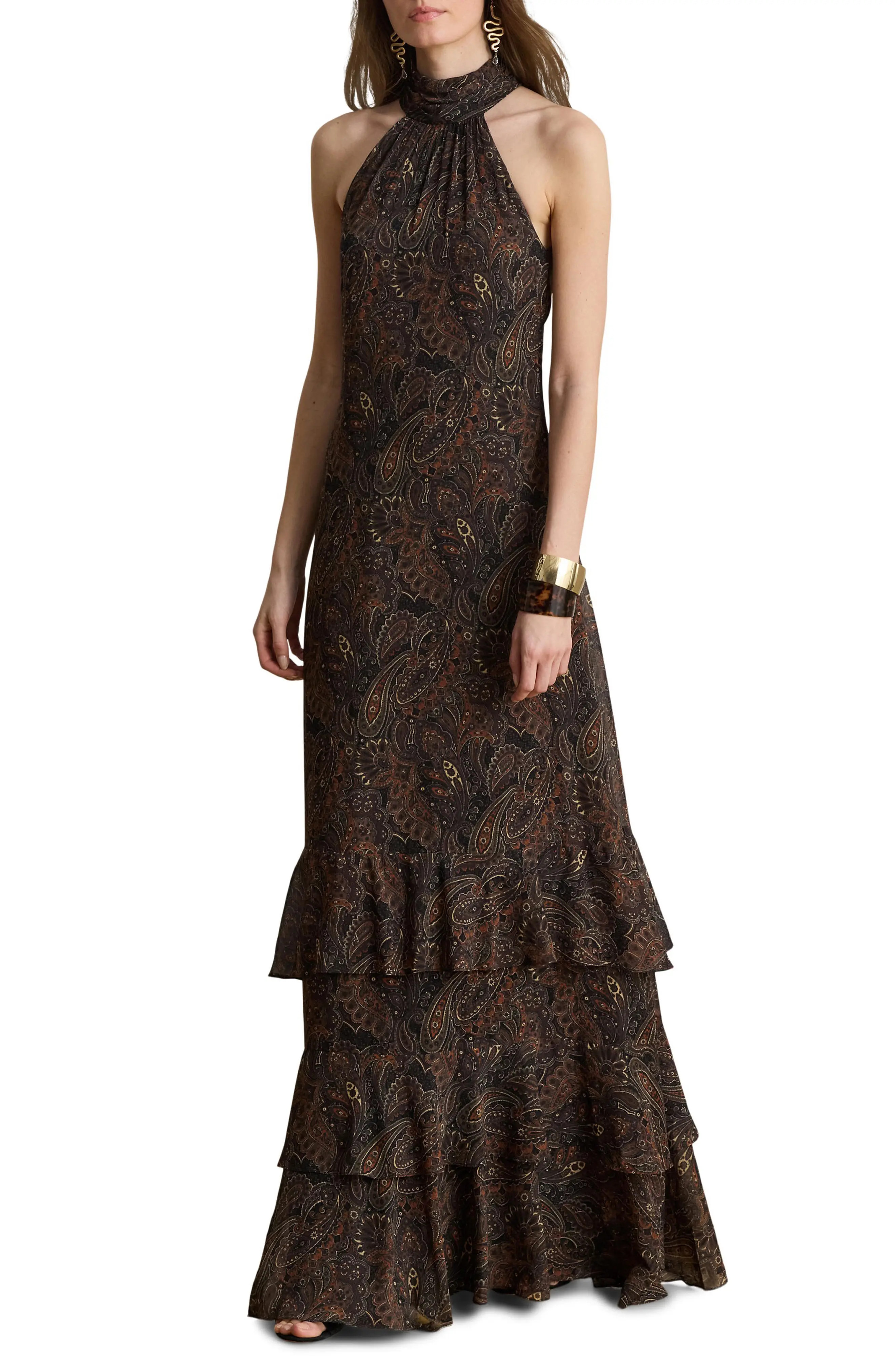 Paisley Crinkle Georgette Cocktail Dress | Nordstrom