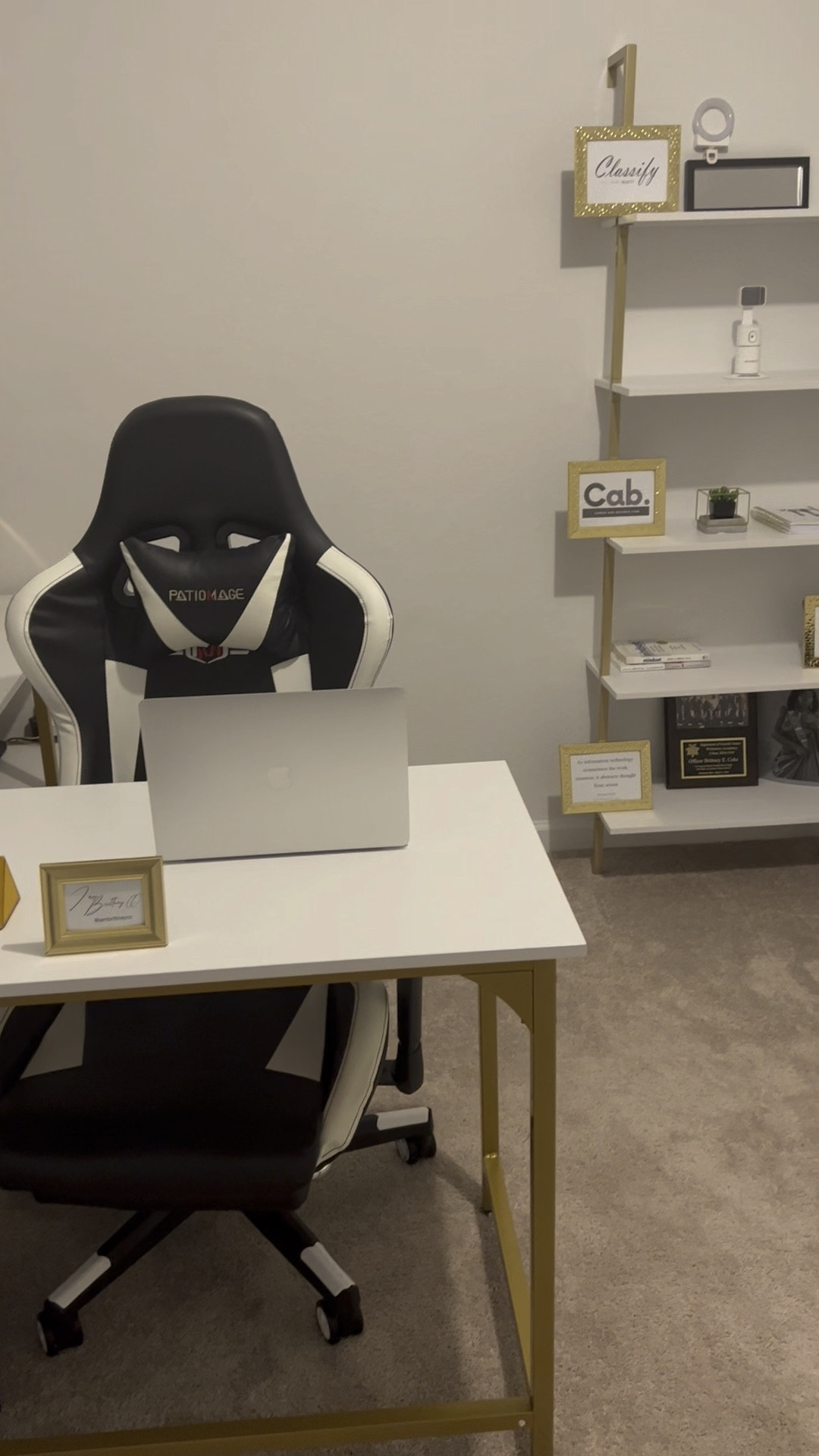 I work from home so it is a must that I have a nice home office. Office Features:
Work Space
Book Shelf: I added photo frames
Office Supplies: love my dry erase weekly calendar
Office Stationery: DIY Name plate and Notepad made with photo frames
Filing
Closet/Storage
Wall of Achievement 
Photo Wall
Lounge
Entertainment

#LTKhome