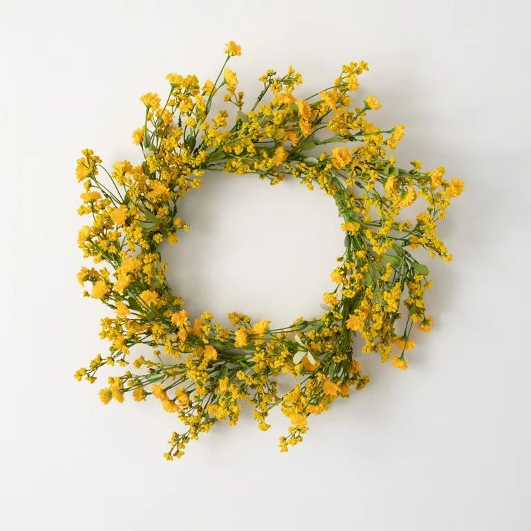 24"H Sullivans Yellow Wildflower Wreath, Yellow | Walmart (US)