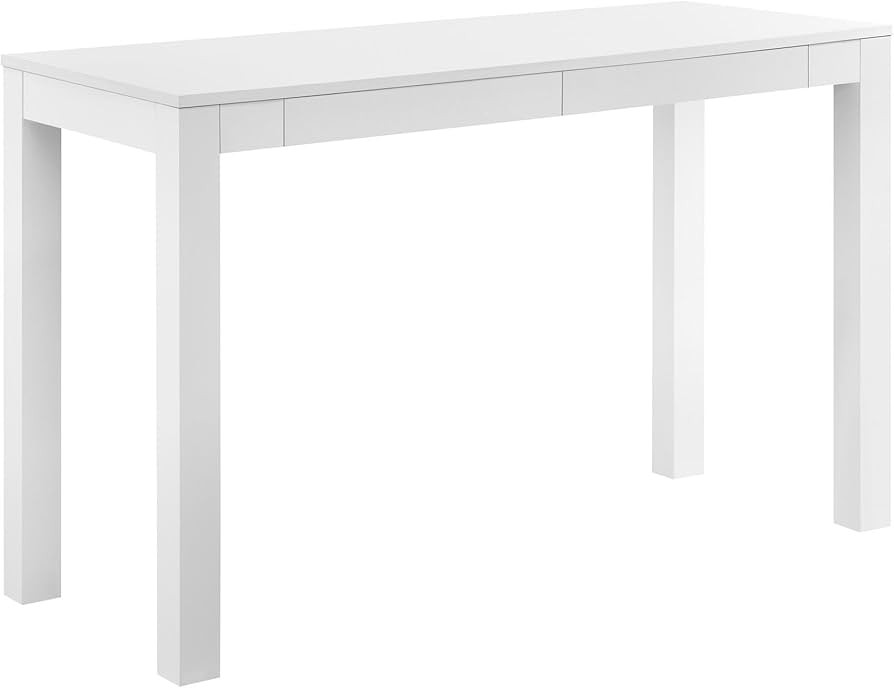 Ameriwood Home Large Parsons 2-Drawer Computer Desk, White | Amazon (US)