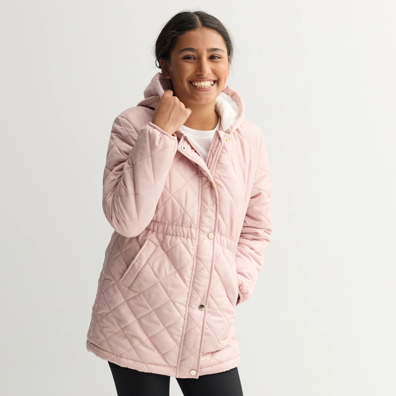 Girls 6-16 Harper & Ivy Diamond Quilt Hooded Jacket | Kohl's