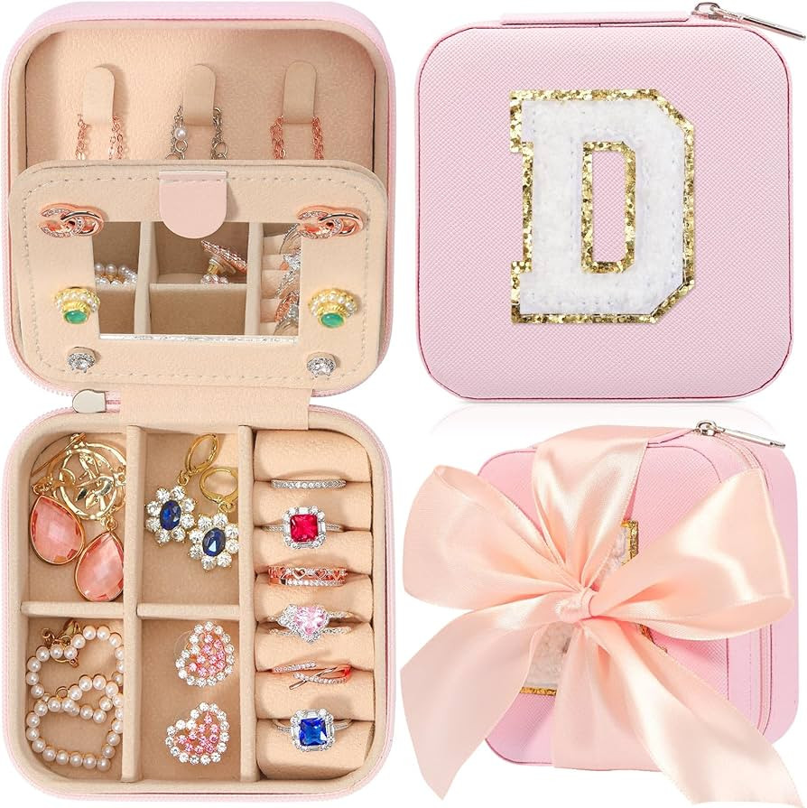 CHMI Travel Jewelry Case, Pink Travel Jewelry Box, Travel Jewelry Organizer, Travel Gifts for Wom... | Amazon (US)