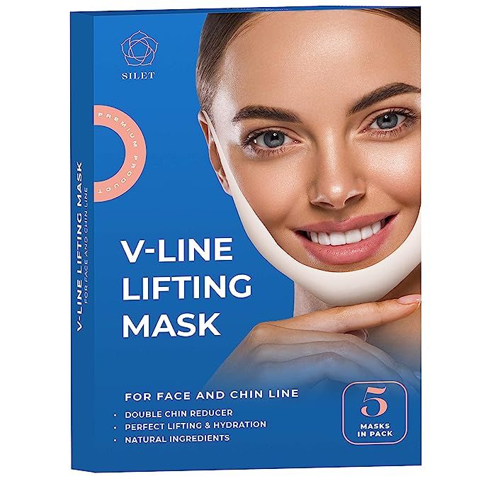 V Line Mask Double Chin Reducer Strap Face Lifting Slimming Nake Contour Tightening Firming Tape ... | Amazon (US)