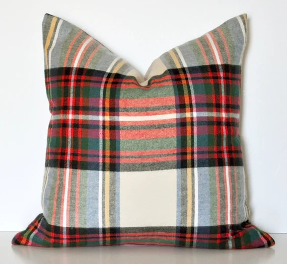 PLAID PILLOW COVER // Classic Multicolor Plaid, Plaid Pillow, Fall, Christmas Plaid, Christmas, Plai | Etsy (US)