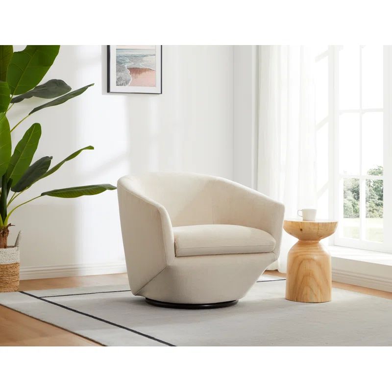 Nirupa Upholstered Swivel Barrel Chair | Wayfair North America