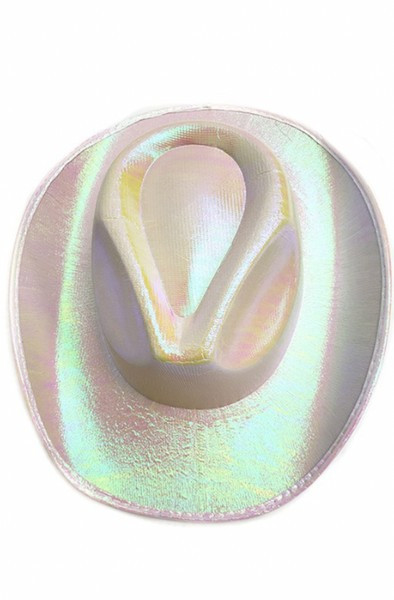 Neon Cowgirl Hat - Metallic White | Hazel and Olive