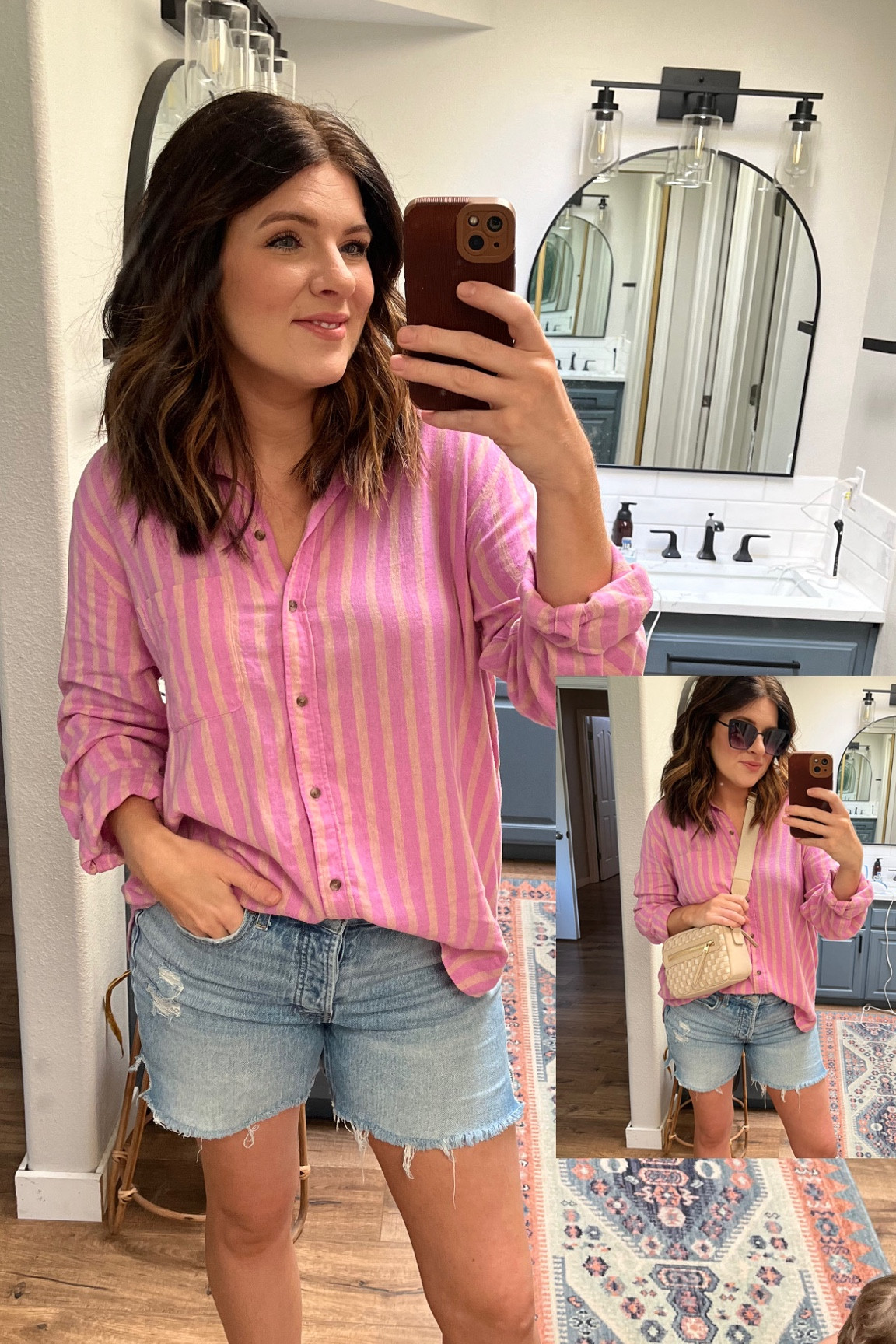 A pop of spring color, with my favorite denim shorts! Womens Shorts are on sale for $20 at Old Navy today! 💗🩷

#LTKxTarget #LTKsalealert #LTKmidsize