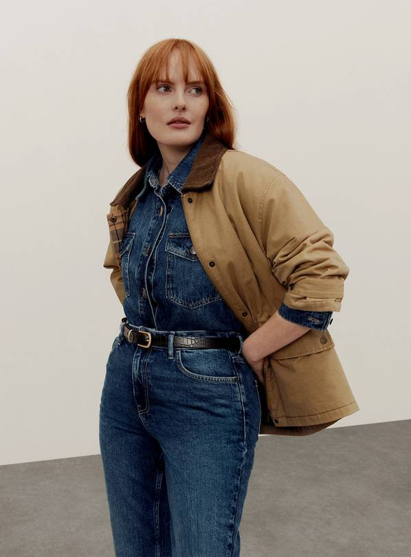 Tan Contrast Collared Barn Jacket 22 | Tu Clothing