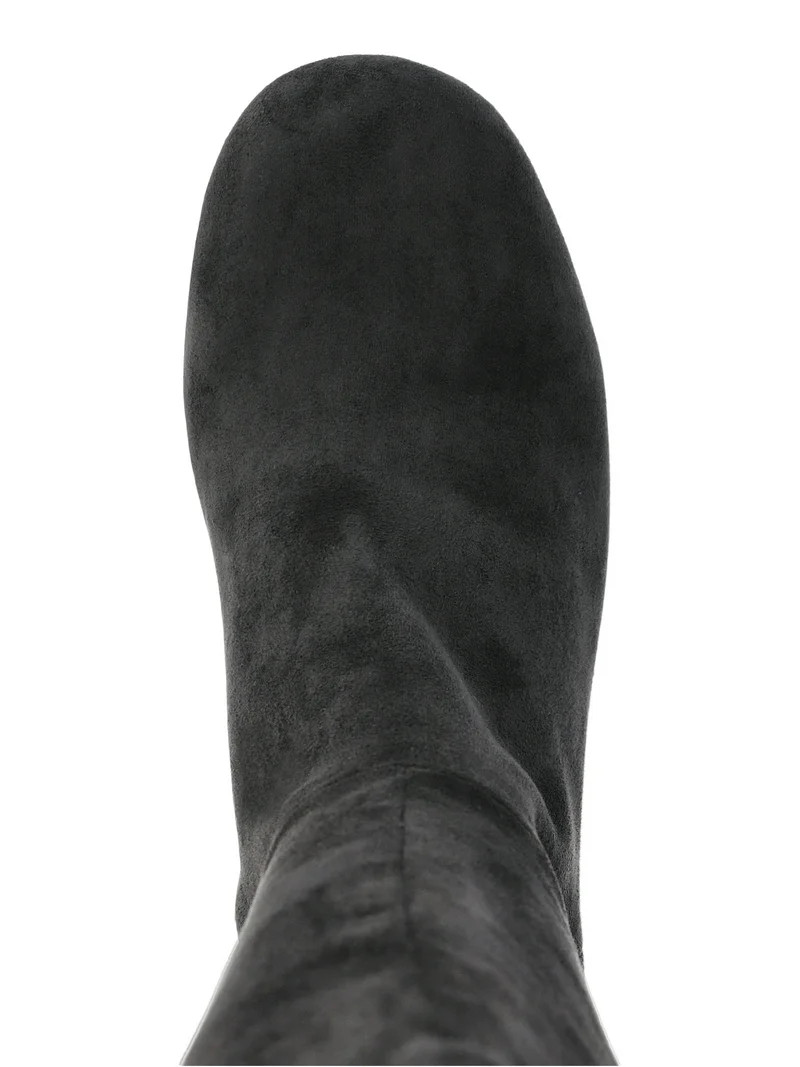 Time and Tru Women's Faux Suede Tall Block Heel Boots | Walmart (US)